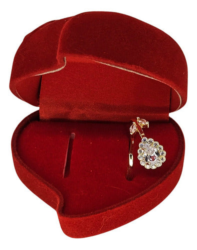 Anel Dourado Flor Feminino Banhado Ouro 18K C/ Caixa Brinde